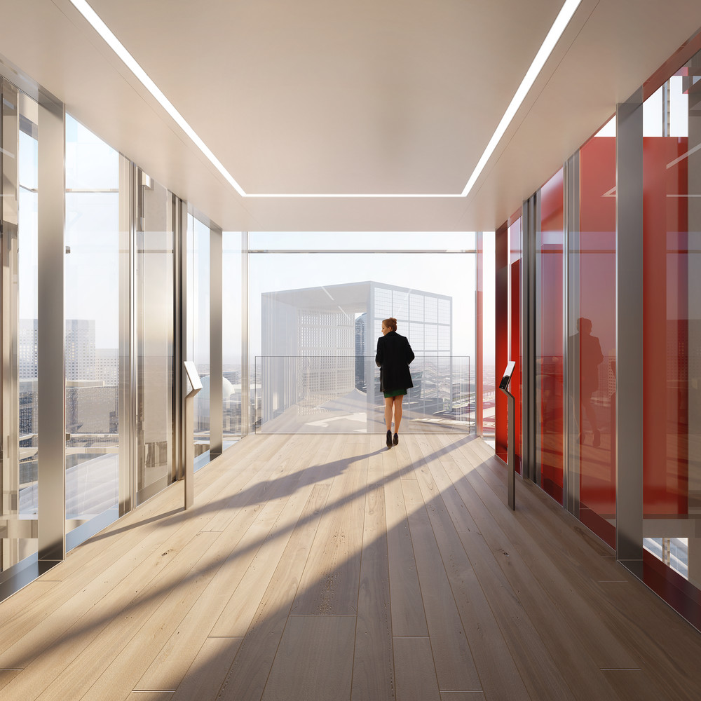 La Défense : premiers ascenseurs panoramiques dans une tour de bureau - © Cro&Co